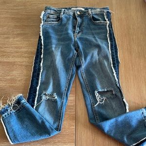 Zara Jeans with distressing and side seam detail